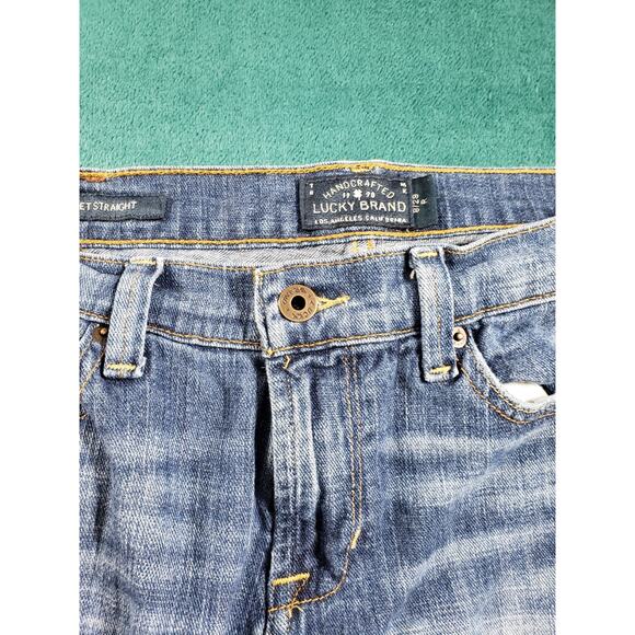 Lucky Brand Jeans Size 8 Womens Blue Stretch Pants Mid Rise Sweet N Straight - Picture 6 of 13